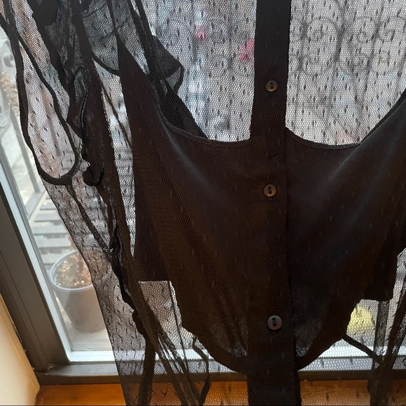 Zara Black Mesh Crop Top - Picture 4 of 4